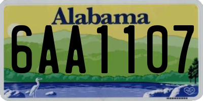 AL license plate 6AA1107