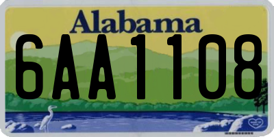 AL license plate 6AA1108