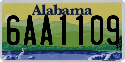 AL license plate 6AA1109