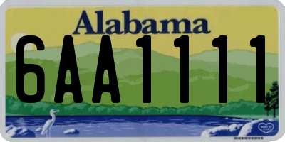 AL license plate 6AA1111