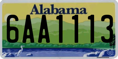 AL license plate 6AA1113