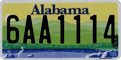 AL license plate 6AA1114