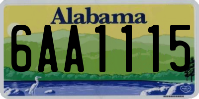 AL license plate 6AA1115