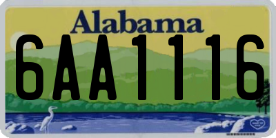 AL license plate 6AA1116