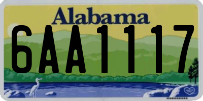AL license plate 6AA1117