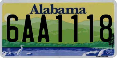 AL license plate 6AA1118
