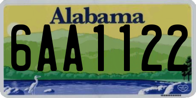 AL license plate 6AA1122