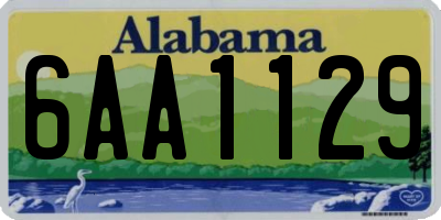 AL license plate 6AA1129