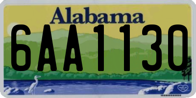 AL license plate 6AA1130