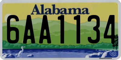AL license plate 6AA1134
