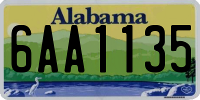 AL license plate 6AA1135