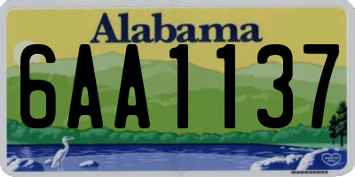 AL license plate 6AA1137