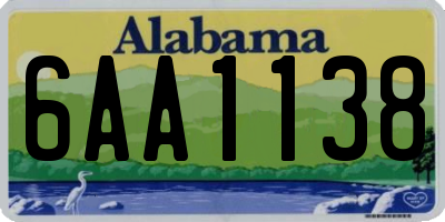 AL license plate 6AA1138