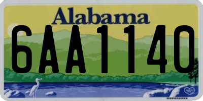 AL license plate 6AA1140