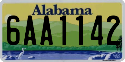 AL license plate 6AA1142