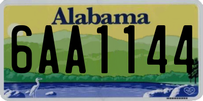 AL license plate 6AA1144