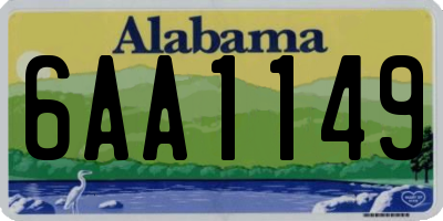 AL license plate 6AA1149