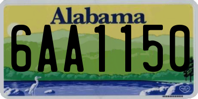 AL license plate 6AA1150