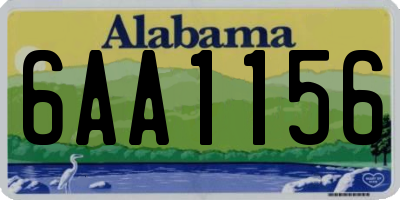 AL license plate 6AA1156