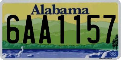 AL license plate 6AA1157