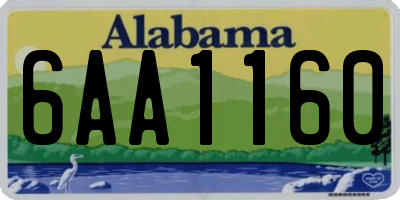 AL license plate 6AA1160