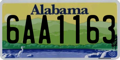 AL license plate 6AA1163