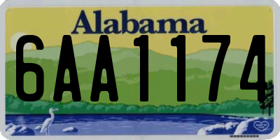 AL license plate 6AA1174