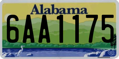 AL license plate 6AA1175