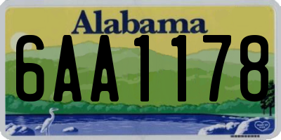 AL license plate 6AA1178