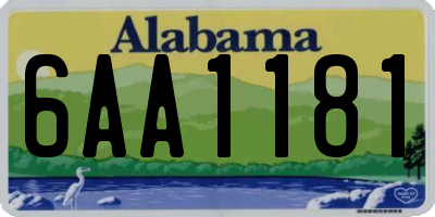 AL license plate 6AA1181