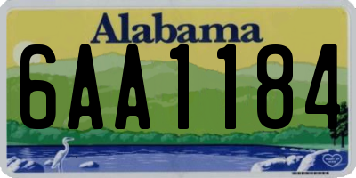 AL license plate 6AA1184