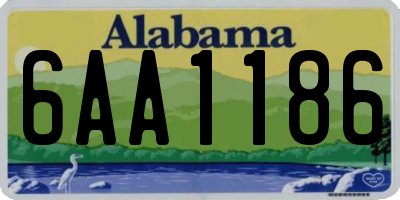 AL license plate 6AA1186