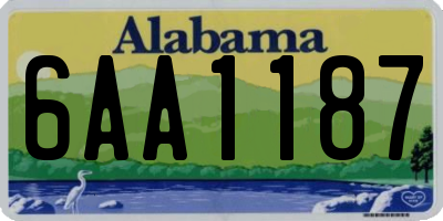 AL license plate 6AA1187