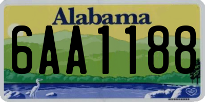 AL license plate 6AA1188