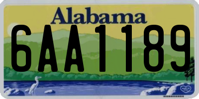 AL license plate 6AA1189