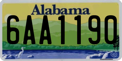 AL license plate 6AA1190