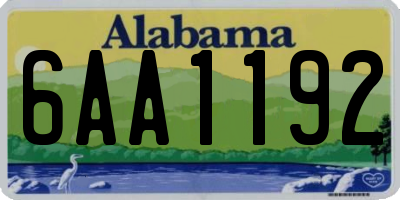 AL license plate 6AA1192