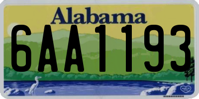AL license plate 6AA1193