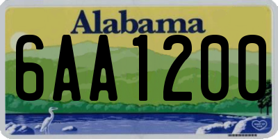 AL license plate 6AA1200