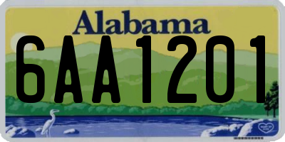 AL license plate 6AA1201