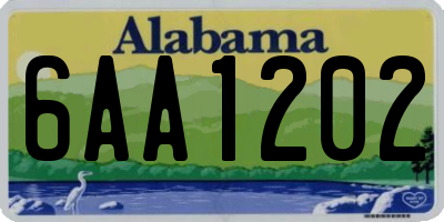 AL license plate 6AA1202