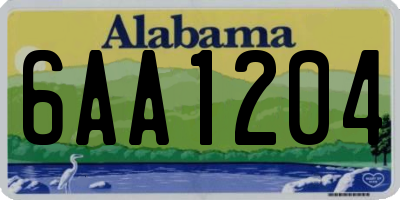 AL license plate 6AA1204
