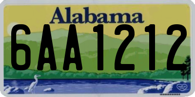 AL license plate 6AA1212