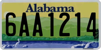 AL license plate 6AA1214