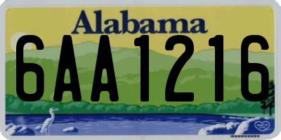 AL license plate 6AA1216