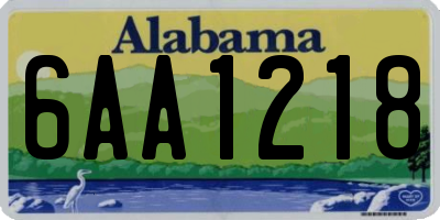 AL license plate 6AA1218