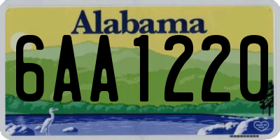 AL license plate 6AA1220