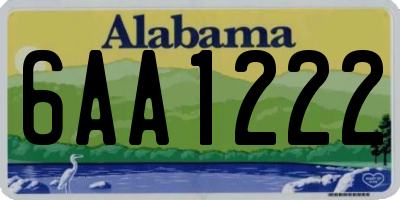AL license plate 6AA1222