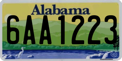AL license plate 6AA1223