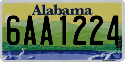 AL license plate 6AA1224